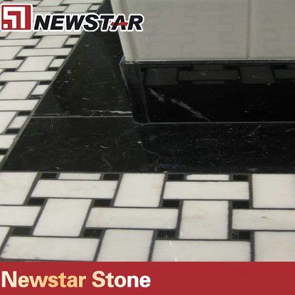 polished nero marqiua black marble tile for floor