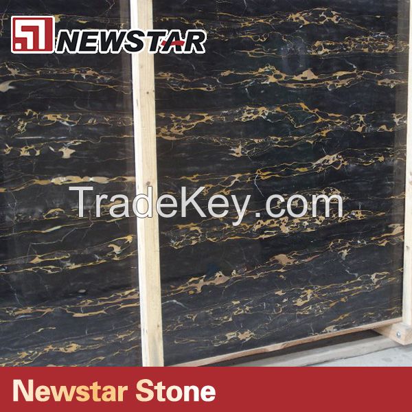 Made in China polished black portoro marble