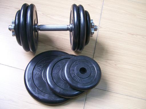 black & colorful rubber plate, dumbbell set, weight training items