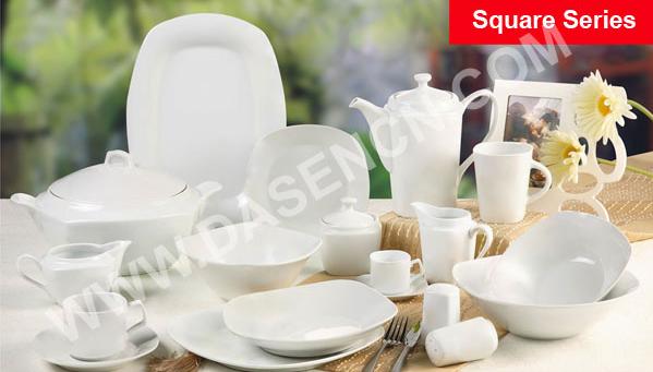 Square Porcelain Dinnerware Set, China Dinnerware