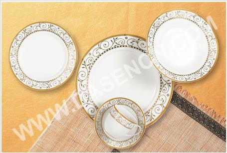 GGK Porcelain dinnerware set, golden porcelain dinner set, dinner set