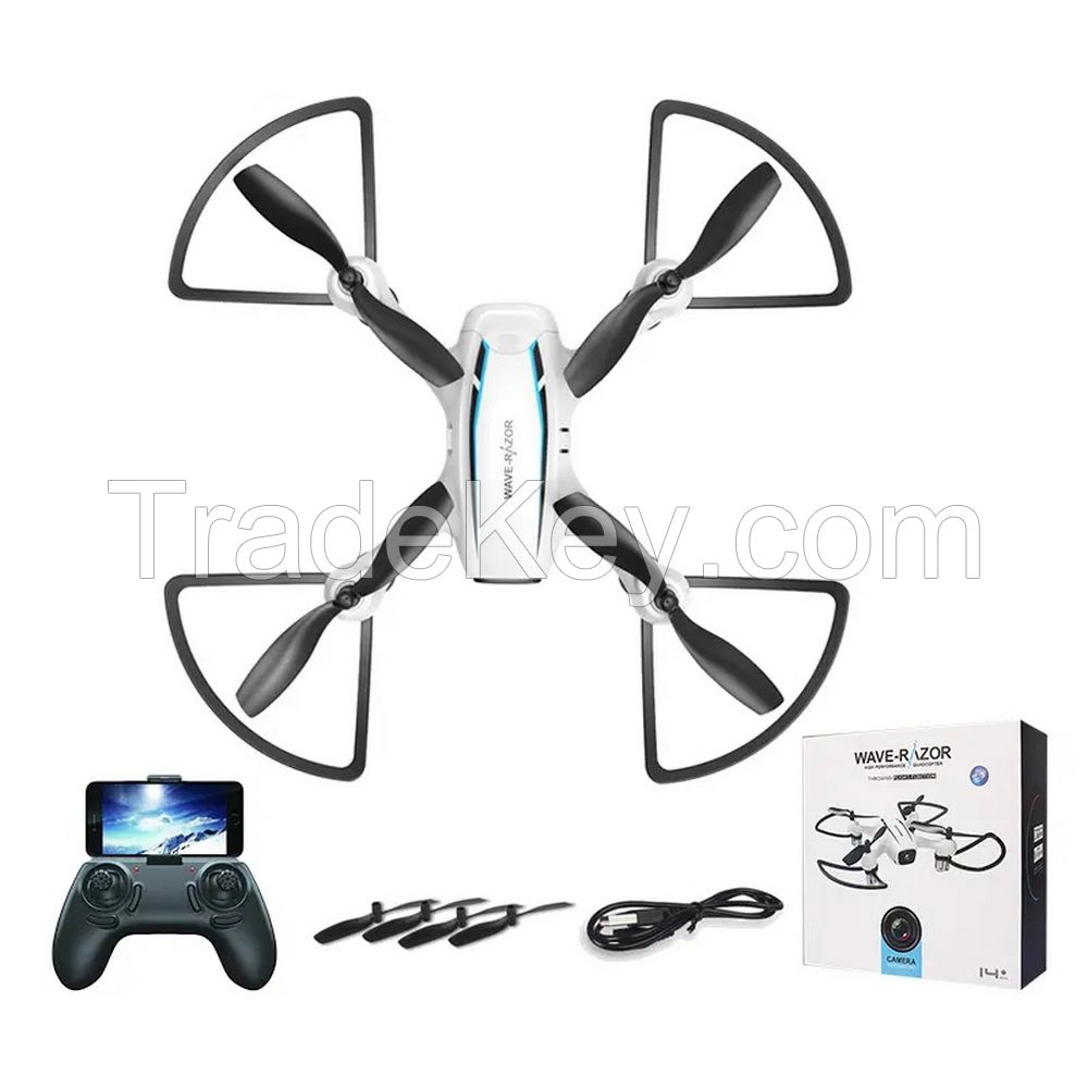 Four rotor self timer drone features a 3D flip with a camera in altitude holding mode