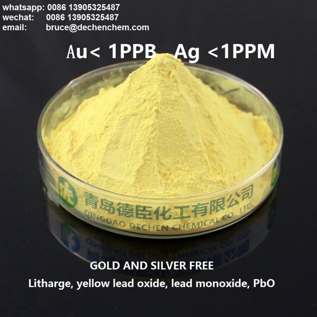 Gold free Litharge PbO Au<1ppb Ag<1ppm  