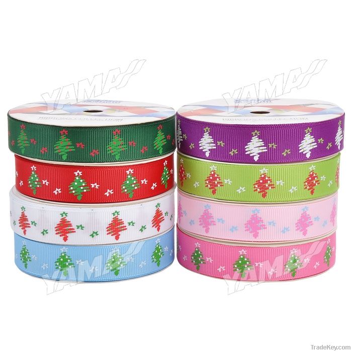 Christmas Tree Printed Ribbon