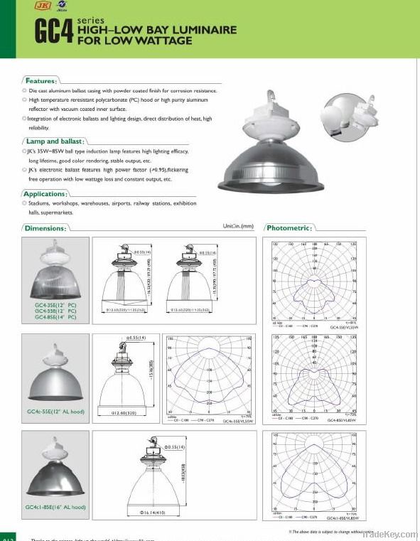 HIGHBAY LOWBAY, 35w-500w, LOW FREQUENCY INDUCTION MEGNATIC LAMPS
