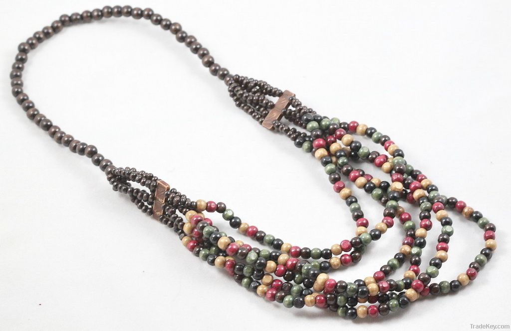 Fashion wooden beads necklace