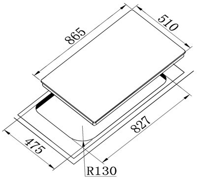 WM-BH84A  4 Burners Glasstop Built-in Gas Hob