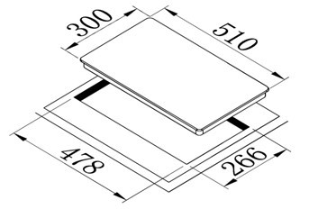 WM-BH32A Glass Hob with front control panel