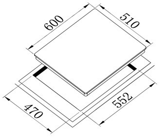 WM-BH63A Glass Hob with front control panel