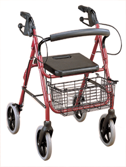 Aluminium four wheel rollator