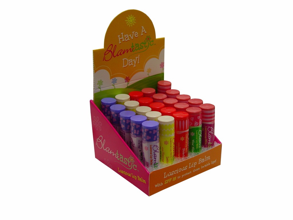 25 Count Blamtastic Girl Kid and Tween Natural Lip Balm with Display