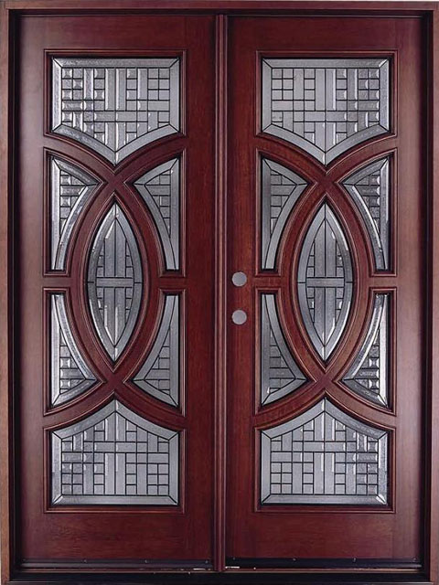 Circular Deluxe Mahogany 36" Double Entry Door