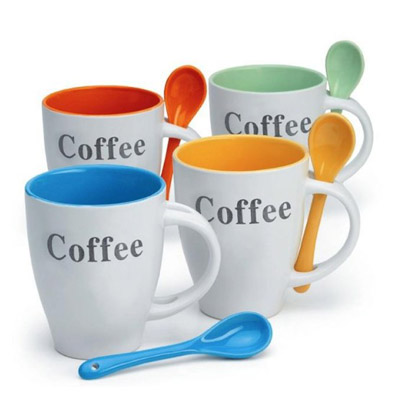 Ceramic Coffee Mug & Ceramic Mug With Spoon