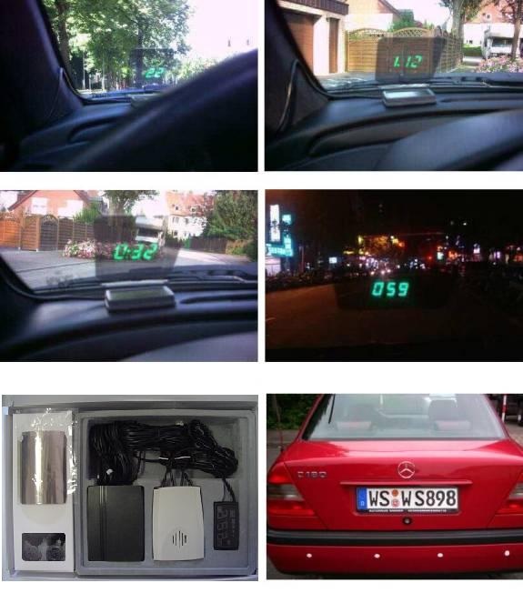 Head Up Display(HUD) Type parking sensor system and speed display