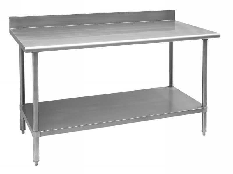 staniless steel work table with Backsplash