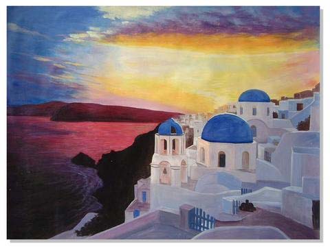 Canvas Painting--Buildings near the Sea