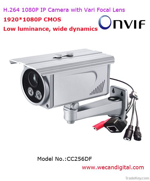 H.264 1080P Outdoor IP Camera with Vari Focal Lens