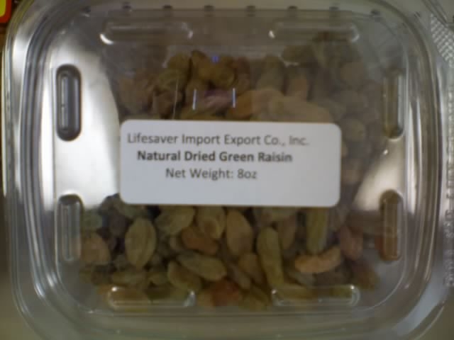 Natural Green Dried Raisins