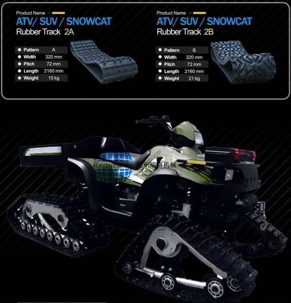 rubber track/All-terrain SUV / ATV / Snowcat rubber track conversion system kits