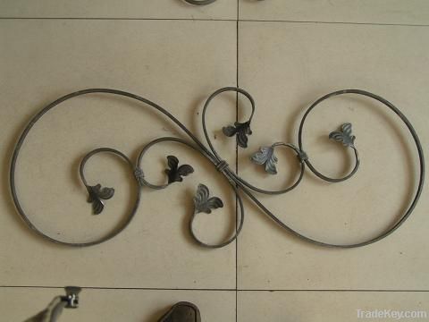 2012 china factory hand hammered wrought iron elements for stair rail