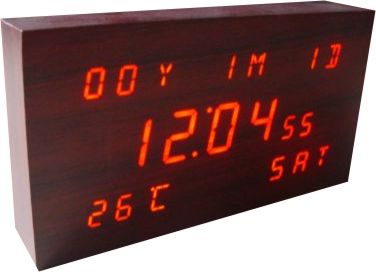 Digital wooden clock