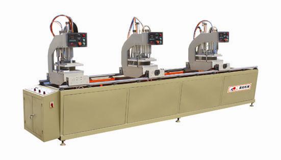 hree-head welding machine for vinyl profiles