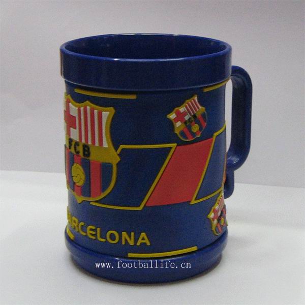 plasitc mug with football club logo