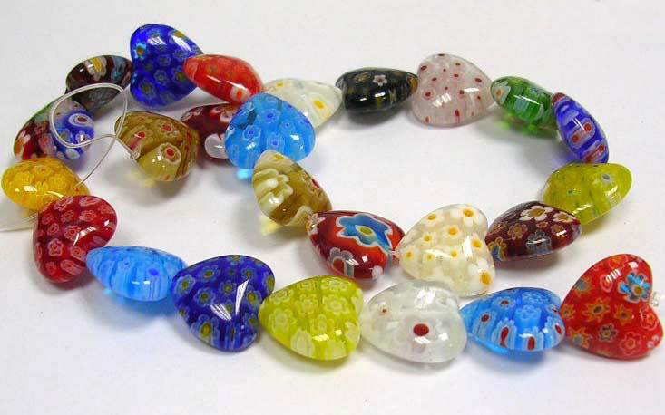 Millefiori glass  heat beads