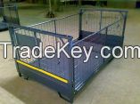 Foldable steel wire mesh container storage cage