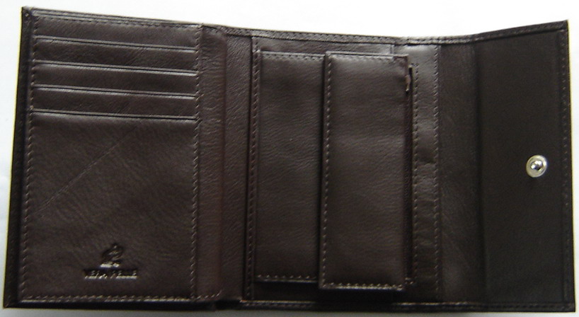 brown wallet, trifold