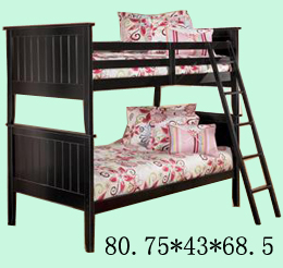 wooden bunk bed