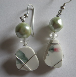 Broken china jewelry earrings