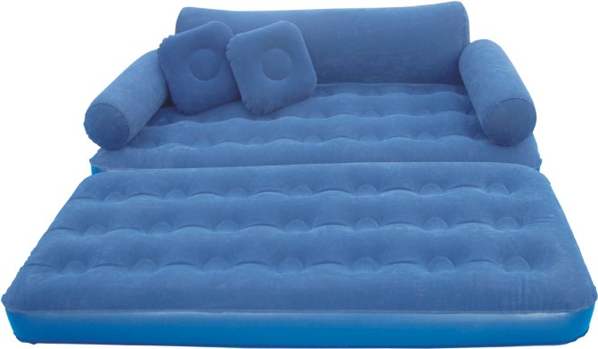Flocked Air Bed with Pillow