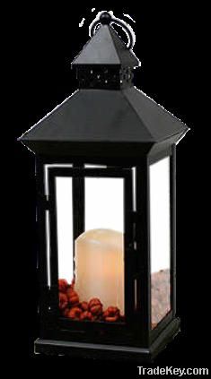 Led candle with black lantern