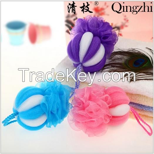 Top Grade Bath Puff, Colorful Bath Flower, Bath Ball, One Bath Ball with One Bath Flower, Secondary Colour Bath Ball