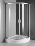 Arc shape shower enclosure with sliding door
