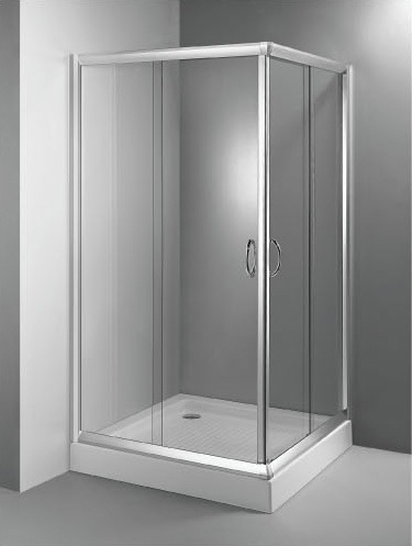Rectangualr shape shower enclosure with corner sliding door