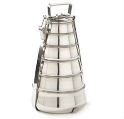 STAINLESS STEEL MODERN PYRAMID STYLE TIFFIN OFFICE LUNCH BOXES