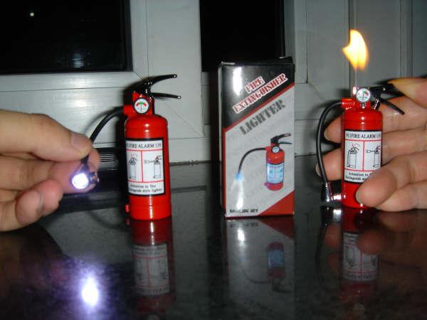 fire extinguisher lighter with mini flashlight