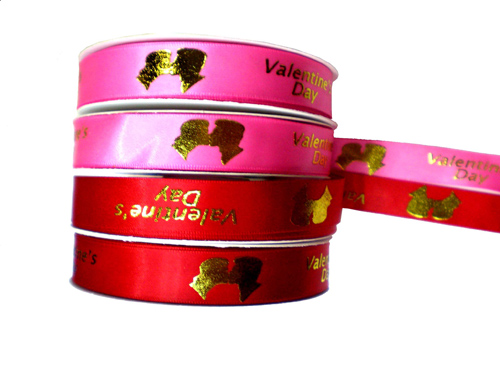 Polyester wash gold Ribbon Bronzing with Embossed Logo, OEM Orders are