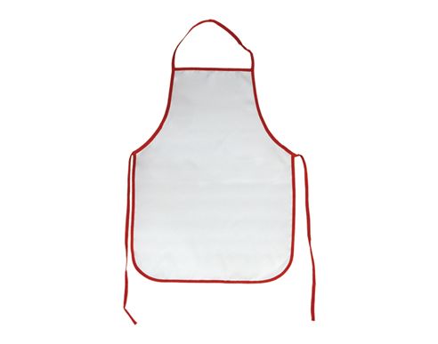 Kids Apron white with red trim, Polyester