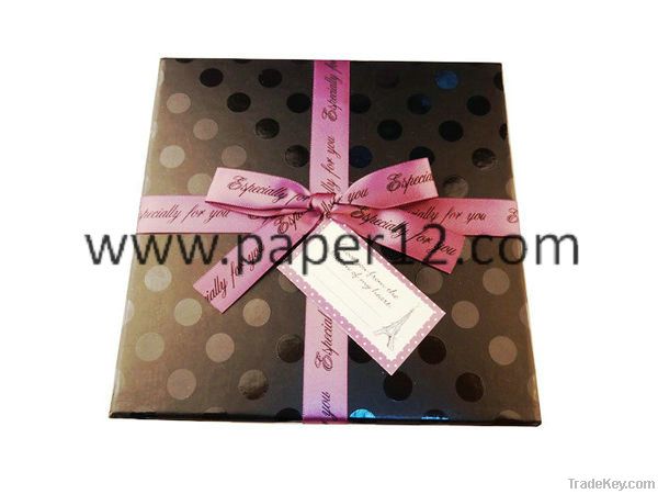 paper case, box, gift box with ribbon