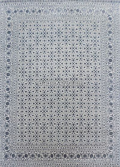 Best selling grey Herati wool viscose carpets for home &amp;amp; offices