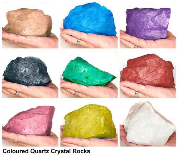 Coloured quartz rocks