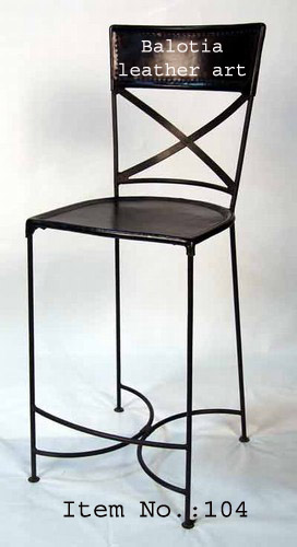 iron leather bar chair