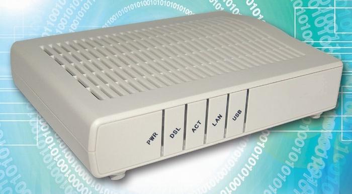 ADSL2/2+ modem with one Ethernet port & one USB port