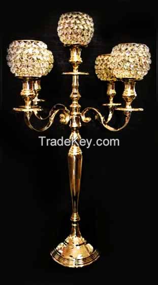 crystal ball candelabra candle holder 