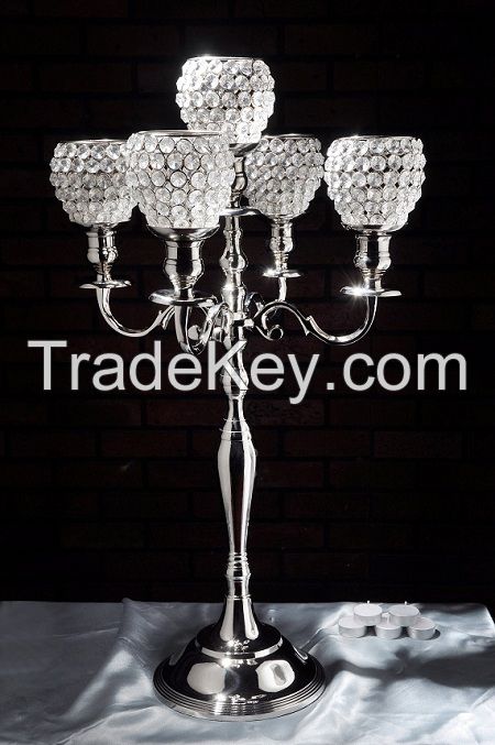 crystal ball candelabra candle holder