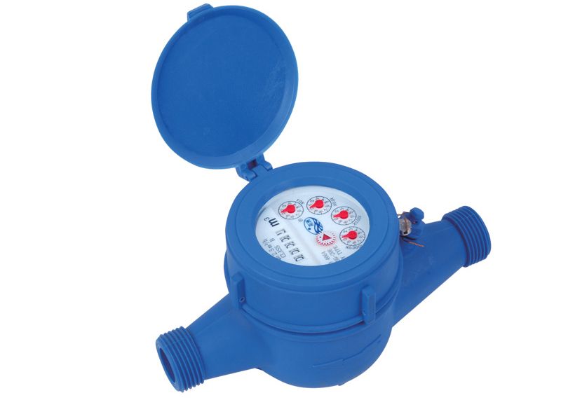 Plastic multi jet dry dial cold water meter