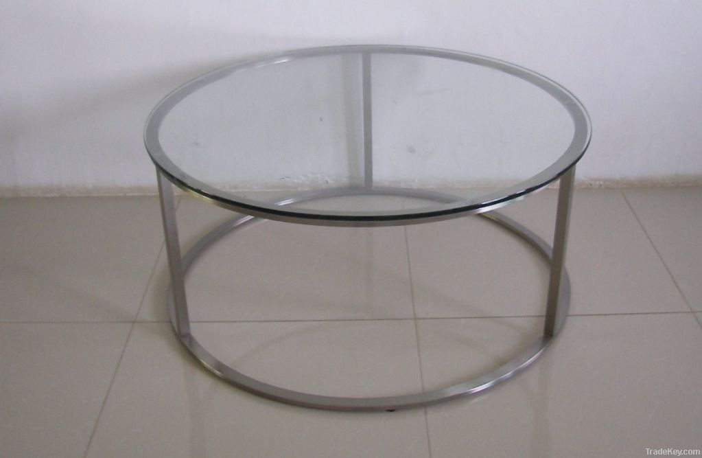 S/S coffee table with glass top